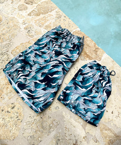 Kids Waves Beach Shorts