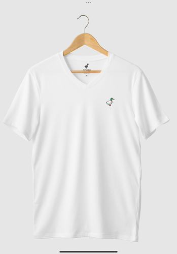 Men’s White T-Shirt V-Neck - Original Logo