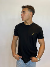 Charger l&#39;image dans la galerie, T-Shirt Noir Col Ras du Cou Homme - Logo Noir &amp; Or