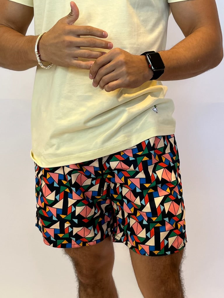 Tangram Goose Original Design Mens Beach Short