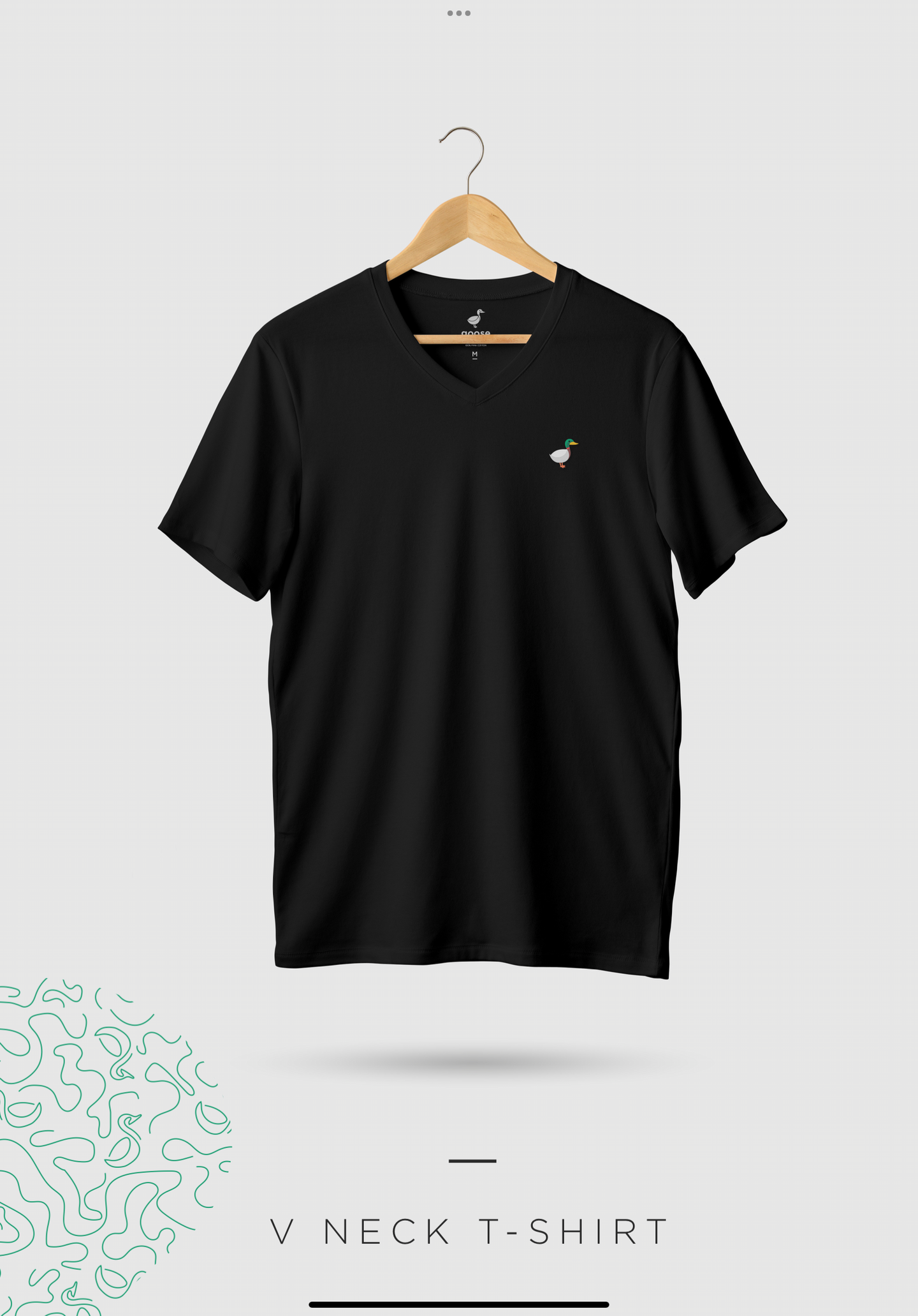 Camiseta Hombre Negra Cuello V - Logo Original