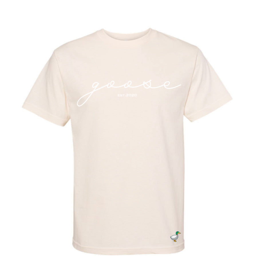 ★Dunst★ ESSENTIAL STRIPE LOGO TSHIRT CREAM GREY STRIPE_UDT Dunst Essential Stripe Logo T-Shirt in Cream/Grey Stipe at
