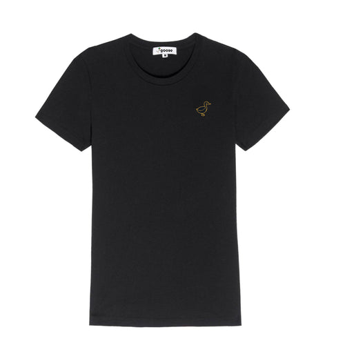 T-Shirt Noir Enfant Col Rond - Logo Noir & Or